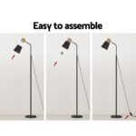 Artiss Floor Lamp LED Light Stand Modern Home Living Room Office Reading Black - Image 5