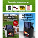 Giantz Fence Energiser 3KM Solar Powered Electric 500M Poly Rope - Image 5