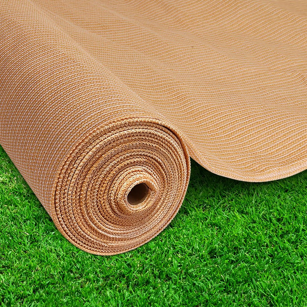 SH-CL-183X100-195-BE-202502281914-00 Instahut 90% Shade Cloth 1.83x10m Shadecloth Sail Heavy Duty Beige - Image 1