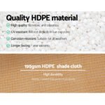 Instahut 90% Shade Cloth 1.83x10m Shadecloth Sail Heavy Duty Beige - Image 5