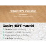 Instahut 50% Shade Cloth 3.66x30m Shadecloth Sail Heavy Duty Beige - Image 5