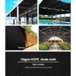 Instahut 70% Shade Cloth 3.66x30m Shade Cloth Sail Heavy Duty Shadecloth Garden Mesh Roll BK - Image 4