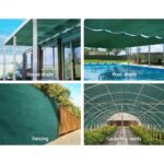 Instahut 50% Shade Cloth 3.66x10m Shadecloth Wide Heavy Duty Green - Image 4