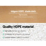 Instahut 90% Shade Cloth 3.66x30m Shadecloth Sail Heavy Duty Beige - Image 5