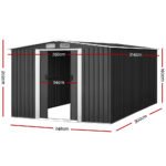Giantz Garden Shed 2.58x3.14M w/Metal Base Sheds Outdoor Storage Workshop Shelter Sliding Door - Image 2