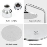 9'' Rain Shower Head Overhead High-pressure Swivel Chrome - Image 5
