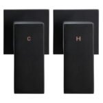 Cefito 8'' Rain Shower Head Wall Arm Square High Pressure Twins Tap Black - Image 3