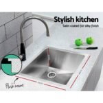 Cefito Kitchen Sink 44X44CM Stainless Steel Basin Single Bowl Silver - Image 4