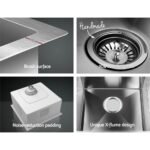 Cefito Kitchen Sink 44X44CM Stainless Steel Basin Single Bowl Silver - Image 7
