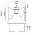 Cefito Kitchen Sink 53X50CM Stainless Steel Basin Single Bowl Silver - Image 2