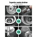 Cefito Kitchen Sink 53X50CM Stainless Steel Basin Single Bowl Silver - Image 4