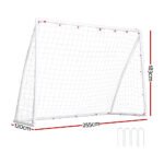 Everfit 8FT Soccer Football Goal Net UPVC Frame with PE Mesh Weatherproof Portable Goals for Backyard Training Competitive Play - Image 2