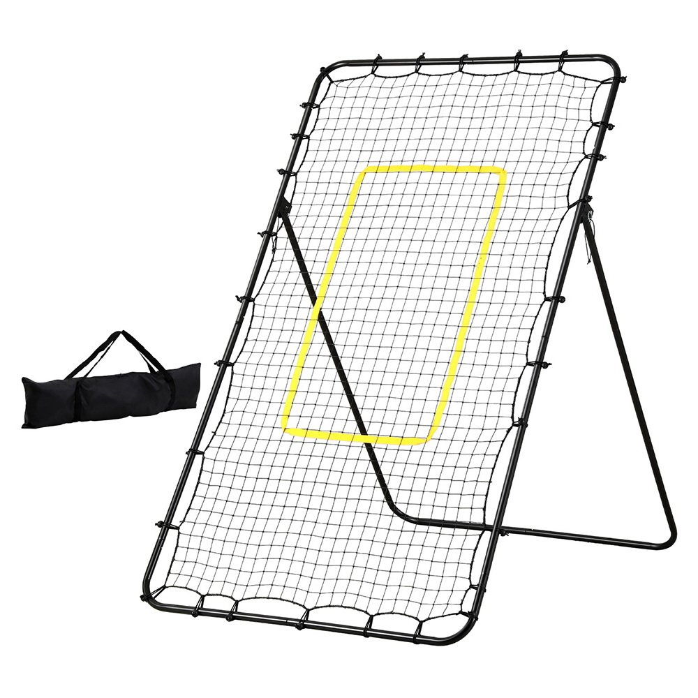 SN-B-VLB-7FT-BK-202506241800-00 Everfit 7ft 2.1M Volleyball Net Football Baseball Goal Netting with Frame Angle Adjustable Rebounder - Image 1