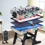 4-in-1 Soccer Table Foldable Game Foosball Table Tennis Pool Hockey - Image 7