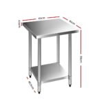 Cefito 610x610mm Stainless Steel Kitchen Bench 430 - Image 2