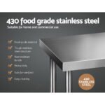 Cefito 610x610mm Stainless Steel Kitchen Bench 430 - Image 3