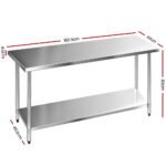 Cefito 1829x610mm Stainless Steel Kitchen Bench 430 - Image 2