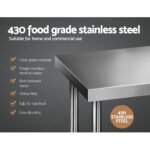 Cefito 1829x610mm Stainless Steel Kitchen Bench 430 - Image 3