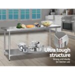 Cefito 1829x610mm Stainless Steel Kitchen Bench 430 - Image 4