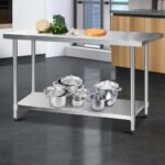Cefito 1524x610mm Stainless Steel Kitchen Bench with Wheels 430 - Image 8