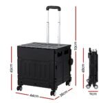 Emajin Shopping Trolley Cart 75L Foldable Black - Image 2
