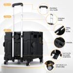 Emajin Shopping Trolley Cart 75L Foldable Black - Image 6