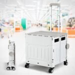 Emajin Shopping Trolley Cart 75L Foldable White - Image 7