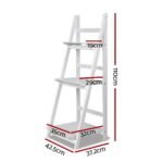 Artiss Bookshelf Corner Shelf 3 Tiers - ZANE White - Image 4