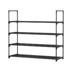 Artiss Shoe Rack 4-tier 16 Pairs Stackable Black - Image 3