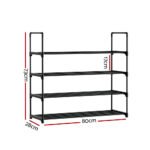 Artiss Shoe Rack 4-tier 16 Pairs Stackable Black - Image 4