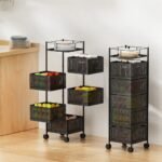 Artiss Storage Trolley Kitchen Cart 5 Tiers Storage Rack Black - Image 7