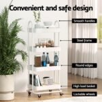 Artiss Storage Trolley Kitchen Cart 4 Tiers White - Image 5