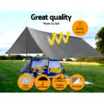 Instahut Tarp Tarpaulin 6x7.3m Canvas Camping Heavy Duty Sun Cover - Image 4