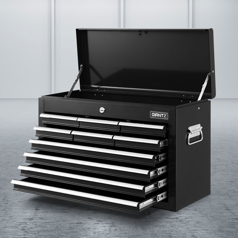 TB-10DR-CHEST-BK-202502281510-00 Giantz 10 Drawer Tool Box Cabinet Chest Toolbox Storage Garage Organiser Black - Image 1