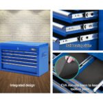 Giantz 9 Drawer Tool Box Cabinet Chest Toolbox Storage Garage Organiser Blue - Image 3