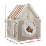 Keezi Kids Play Tent Playhouse Castle with Floor Mat 85CMX113CM - Image 2