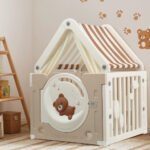 Keezi Kids Play Tent Playhouse Castle with Floor Mat 85CMX113CM - Image 7