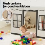 Keezi Kids Play Tent Playhouse Castle with String Lights Floor Mat Side Pocket - Image 5
