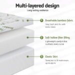 Giselle Bedding 1500GSM Pillowtop Mattress Topper Bamboo Mattress Pad for Back Pain Relief Washable 11cm Thick Bed Cover with 45cm Deep Pocket Single - Image 6
