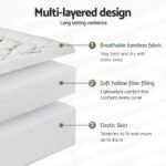 Giselle Bedding 5cm Pillowtop Mattress Topper 1000GSM Thick Soft Bamboo Cooling Pad for Back Pain Relief & Guest Bed, Washable Overfilled Cover with 45cm Deep Pocket King - Image 6