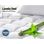 Giselle Bedding 5cm Bamboo Pillowtop Mattress Topper 1000GSM Mattress Pad for Back Pain Relief Washable Breathable Protector with 45cm Deep Pocket Double - Image 3