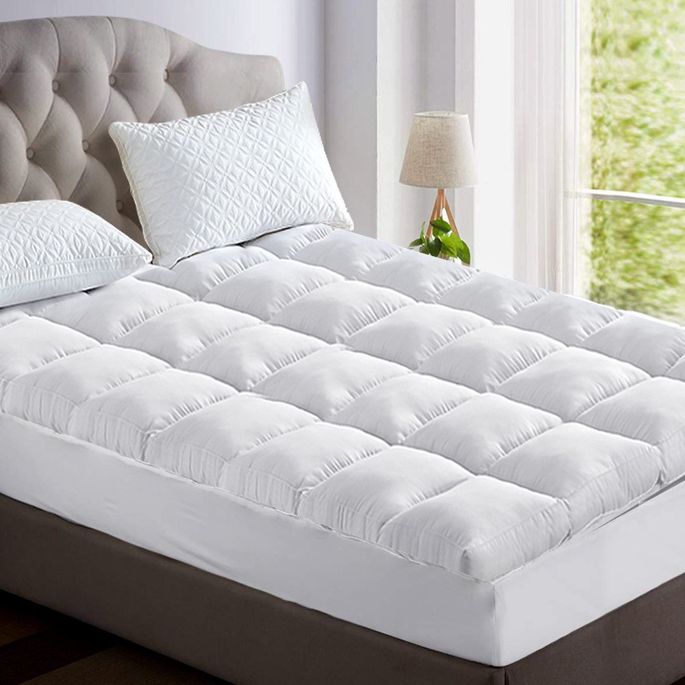 TOPPER-BAM-KS-202502281426-00 Giselle Bedding 5cm Bamboo Pillowtop Mattress Topper 1000GSM Mattress Pad for Back Pain Relief Washable Breathable Protector with 45cm Deep Pocket King Single - Image 1