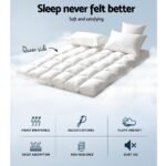Giselle Bedding 5cm Bamboo Pillowtop Mattress Topper 1000GSM Mattress Pad for Back Pain Relief Washable Breathable Protector with 45cm Deep Pocket Queen - Image 2