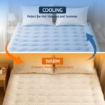 Giselle Bedding Pillowtop Mattress Topper 5cm Reversible Cooling & Soft Coral Fleece Pad for Back Pain Relief, Washable Skin-friendly Bed Protector with 45cm Deep Pocket King - Image 7