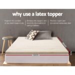 Giselle Bedding Latex Mattress Topper, 5cm Thick Cooling Bed Pad for Side Sleepers Pain Relief, 7 Zone Foldable Mat with Washable Cover for Guest Room Bedroom Double - Image 2