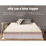 Giselle Bedding Latex Mattress Topper, 5cm Thick Cooling Bed Pad for Side Sleepers Pain Relief, 7 Zone Foldable Mat with Washable Cover for Guest Room Bedroom Queen - Image 2