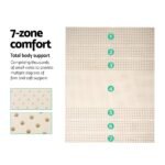 Giselle Bedding Latex Mattress Topper, 5cm Thick Cooling Bed Pad for Side Sleepers Pain Relief, 7 Zone Foldable Mat with Washable Cover for Guest Room Bedroom Queen - Image 3