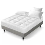 Giselle Bedding Pillowtop Mattress Topper 5cm Thick Pad for Back Pain Relief Washable Underlay Protector 1000GSM Microfibre Filling 45cm Deep Pocket Double - Image 8