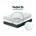 Giselle Bedding Pillowtop Mattress Topper 5cm Thick Pad for Back Pain Relief Washable Underlay Protector 1000GSM Microfibre Filling 45cm Deep Pocket Queen - Image 6