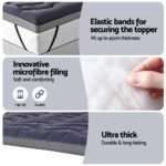 Giselle Bedding 5cm Pillowtop Topper Bamboo Polyester Blend Fibre Pad for Back Pain Relief Washable Overfilled Bed Protector 500GSM Queen - Image 7